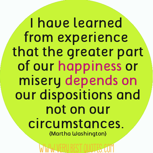 A quote from Martha Washington aboutnot being a victim of circumstance