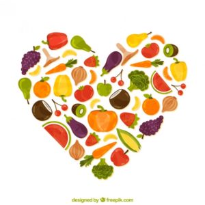 Heart filled with veggies courtesy of vector freepik who designed it.