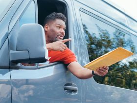 A man making a delivery